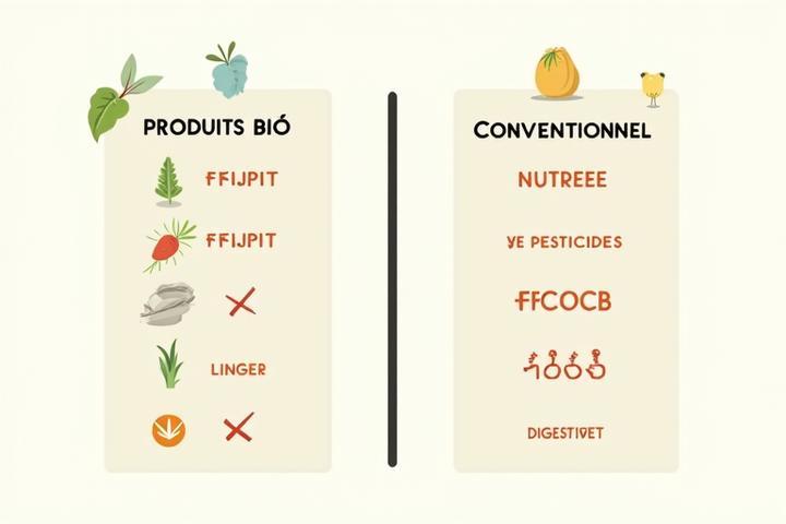 Tableau comparatif des bienfaits des produits bio vs conventionnels