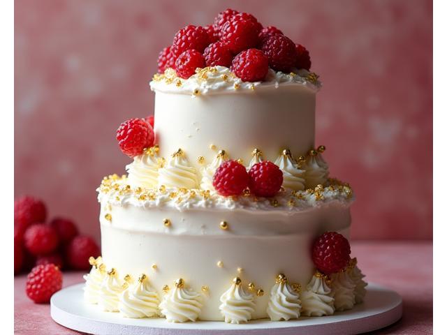 Pièce montée raffinée avec des fruits rouges frais et un glaçage brillant, symbole de pâtisserie fine.
