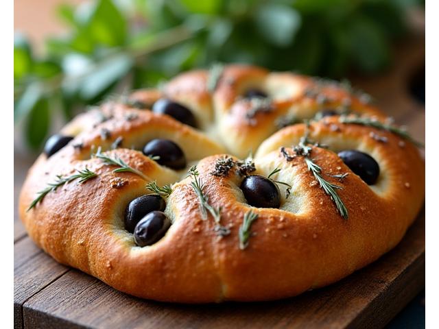 Fougasse aux olives et herbes de Provence