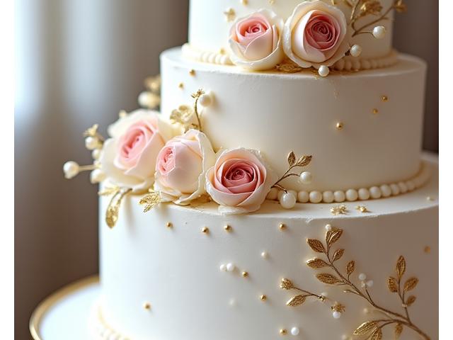 Pièce montée de mariage élégante avec décorations florales